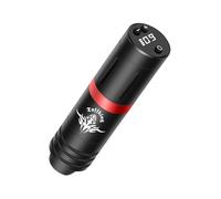 TTOOGO Stylo de tatouage sans fil - tatouage rotatif de tension réglable avec moteur japonais, écran LCD, 10500 tr/min, longueur de 4 mm, rechargeable,Rouge