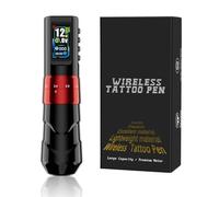TTOOGO Stylo tatouage rotatif sans fil avec course réglable 2,0-4,2 mm, cartouche sans fil Tatoo Machine 1600mAh, 4-12V,Rouge,1 battery