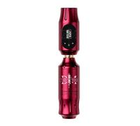 TTOOGO Stylo tatouage rotatif sans fil - machine à tatouage rotatif court avec une batterie de 2000mAh, un affichage OLED et un adaptateur RC,Rouge