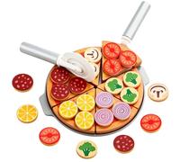 TTOPBAO Pizza Bois Cuisine Enfant Ensemble, Pizza Bois Bébé, Pizzas Simulation Cuisine, Aliments Dinettes Jouer Cuisines, Educational and Creative Toy, Meilleurs Cadeaux pour garçons et Filles