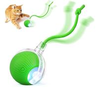 TTPOLONG Jouet Interactif pour, Balle Interactive Chat, Trois Modes réglables avec Fonction de réveil pour Chien Chat (Vert)