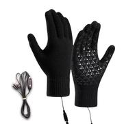 TTPOLONG USB Heated Gloves Knitting Heating Mittens with 3 Temperature Levels for Men Women for Cold Winter Knitted Laptop Gloves Mitten