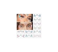 TTPSRY 10 Pièces Tatouages Temporaires Papillon Visage Autocollants Maquillage Artistique Paillettes Brillantes Décorations Yeux Festival Carnaval Cosmétiques Imperméables