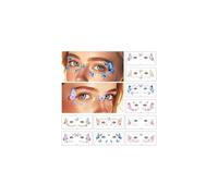 TTPSRY 10 Pièces Tatouages Temporaires Papillon Visage Autocollants Maquillage Artistique Paillettes Brillantes Décorations Yeux Festival Carnaval Cosmétiques Imperméables
