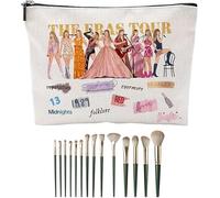 TTPSRY 1Trousse Maquillage Rectangle Lin Imperméable Pochette Cosmétique Pinceaux Professionnels Ensemble Rangement Voyage