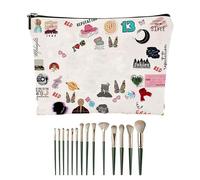 TTPSRY 1Trousse Maquillage Rectangle Lin Imperméable Pochette Cosmétique Pinceaux Professionnels Ensemble Rangement Voyage