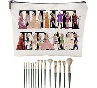 TTPSRY 1Trousse Maquillage Rectangle Lin Imperméable Pochette Cosmétique Pinceaux Professionnels Ensemble Rangement Voyage