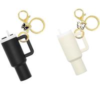 TTPSRY 2 Pièce Porte-Clé Stanley Cup,Mini Tasse avec Papillon, Breloque Décorative Élégant Colorée pour Sacs à Dos Cadeau Femme