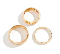 TTPSRY 3 Pièces Bracelet Jonc Manchette Lisse Brillant Ensemble Bracelets Minimalistes Bijoux Femme Élégant