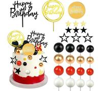 TTPSRY 34 Pièces Decoration Gateau Anniversaire Cake Topper Happy Birthday Deco Gateau Star Décor Anniversaire Decoration Gateau Ballon