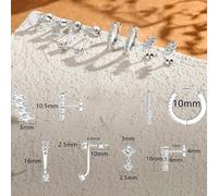 TTPSRY 4 Paires Boucles D'oreilles Cristal Brillant Créoles Anneaux Clous Bijoux Femme Élégant