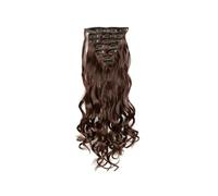 TTPSRY 56cm Extension Cheveux Naturel Bouclée Ondulée Postiche Queue de Cheval Extension Synthétique Rajout Cheveux pour Femmes(Brun Moyen)