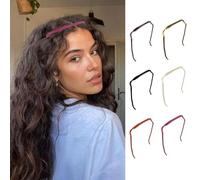 TTPSRY 6 Pièces Serretête Minimaliste Bandeau Cheveux Fin Accessoire Coiffure Élégant Bandeaux Discrets Multicolores