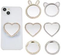 TTPSRY 6 Pièces Support Téléphone Miroir Strass Motifs Animaux Cœur Cercle Anneau Extensible Pliable Adhésif Portable Universel