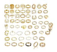 TTPSRY 60 Pièces Lot Bague pour Femme Or Vintage Bagues Ensemble Midi Thumb Joint Bague Set Minimaliste Empilable Bague Cadeau