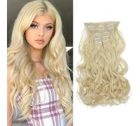 TTPSRY 7 PCS Extensions de Cheveux Clip Naturels Wave Bouclé 20 Pouces Longue Extension à Clip Hair Extension Cheveux Synthétique Rajout Cheveux Wave Bouclé pour Femme（#4）