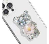 TTPSRY Bague Telephone Portable Fleur d'ours Pailletée Universel Rétractable Multifonctionnel Créatif et Mignon Support Antidérapant pour Téléphone Portable Aupport de Bureau