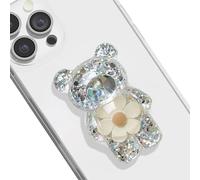 TTPSRY Bague Telephone Portable Fleur d'ours Pailletée Universel Rétractable Multifonctionnel Créatif et Mignon Support Antidérapant pour Téléphone Portable Aupport de Bureau