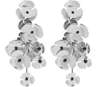 TTPSRY Boucles D'oreilles Cascade Fleurs Métalliques Brillantes Longues Pendantes Élégantes Bijoux Femme