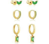 TTPSRY Boucles D'oreilles Créoles Zircon Brillant Plaqué Or Bijoux Femme Petites Créoles Clous Cristal Élégant