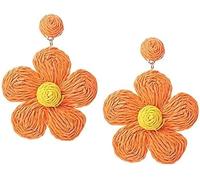 TTPSRY Boucles d'Oreilles Femme Fleur Bohème Artisanales Pendantes Piercing Oreille Bijoux Ethniques Accessoires Mode Piercing Tragus Cadeau(Orange)