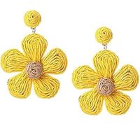 TTPSRY Boucles d'Oreilles Femme Fleur Bohème Artisanales Pendantes Piercing Oreille Bijoux Ethniques Accessoires Mode Piercing Tragus Cadeau(Jaune)