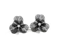 TTPSRY Boucles d'oreilles femme fleur en Alliages Bijoux élégants pour toutes les occasions(Noir)
