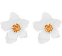 TTPSRY Boucles d'oreilles femme fleurs en Alliages dorées Bijoux élégants pour toutes occasions(Blanc)