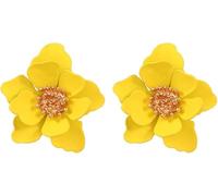 TTPSRY Boucles d'oreilles femme fleurs en Alliages dorées Bijoux élégants pour toutes occasions(Jaune)