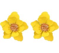 TTPSRY Boucles d'oreilles femme fleurs en Alliages dorées Bijoux élégants pour toutes occasions(Jaune)