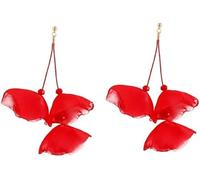 TTPSRY Boucles d'Oreilles Femme Pétales Noires Pendantes Légères Piercing Oreille Bijoux Élégants Accessoires Mode Piercing Tragus Cadeau Anniversaire(rouge)