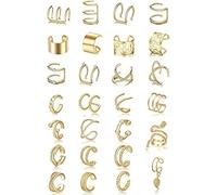 TTPSRY Boucles d'Oreilles Femme Piercing Oreille Cartilage Ear Cuff Sans Perçage Bijoux Oreilles Clips Manchette Piercing Tragus Accessoires Bijoux Femme Argent(Or)