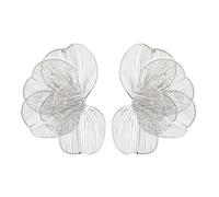 TTPSRY Boucles D'oreilles Fleur Ajourée Métallique Bijoux Élégants Accessoires Féminins Ornements Artistiques
