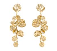 TTPSRY Boucles D'oreilles Pendantes Texture Métallique Cascade Médaillons Brillants Bijoux Longues Statement Élégantes