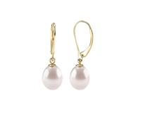 TTPSRY Boucles D'oreilles Perles Baroques Double Goutte Dorées Élégantes Bijoux Femme Naturelles Luxueuses
