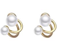 TTPSRY Boucles d'Oreilles Perles Double Piercing Helix Bijoux Oreille Femme Tragus Clip Sans Perçage Piercing Oreille Accessoires Bijoux Mode