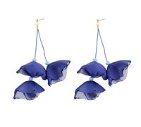 TTPSRY Boucles D'oreilles Pétales Fleurs Tissu Longues Pendantes Légères Bijoux Femme Élégants