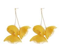 TTPSRY Boucles D'oreilles Pétales Fleurs Tissu Longues Pendantes Légères Bijoux Femme Élégants