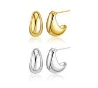 TTPSRY Boucles d'Oreilles Piercing Helix Créoles Forme Demi-Lune Tragus Clous d'Oreille Minimalistes Piercing Oreille Bijoux Tendance Accessoires Mode(Or)