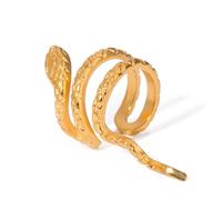 TTPSRY Boucles D'oreilles Serpent Spirale Texture Écailles Bijoux Manchette Oreille Plaqué Or Accessoires Femme Élégant