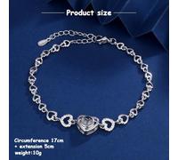 TTPSRY Bracelet Cœur Argenté Avec Projection 'Je T'Aime' En 100 Langues Chaîne Ajustable 17cm 5cm Bijou Élégant Pour Femmes Bracelet Romantique En Argent
