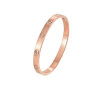 TTPSRY Bracelet Jonc Élégant Motif Cœur Cristal Brillant Acier Inoxydable Bijou Femme Classique
