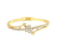 TTPSRY Bracelet Jonc Floral Cristal Brillant Bijou Femme Élégant Accessoire Poignet Ornement Luxueux Charme Classique