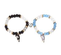 TTPSRY Bracelet Perles Chat Pendentif Fermoir Magnétique Bijou Poignet Élastique Charm Accessoire