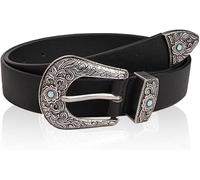 TTPSRY Ceinture Femme Boucle Sculptée Vintage Turquoise Accessoire Taille Ajustable Cuir Véritable Élégante