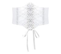 TTPSRY Ceinture Femme Dentelle Soie Ceinture Elastique Ceinture Vestimentaire Convient aux Tenues Quotidiennes et Tenues Soirée(Blanc)