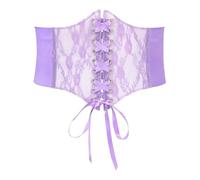 TTPSRY Ceinture Femme Dentelle Soie Ceinture Elastique Ceinture Vestimentaire Convient aux Tenues Quotidiennes et Tenues Soirée(Violet)