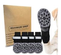 TTPSRY Chaussette Chien Chaussettes Anti Dérapantes Chien Chat Réchauffe Les Pattes de l'animal Chaussettes AntidéRapantes pour Chien avec Bandes De Fixation Réglables(L)