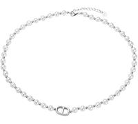 TTPSRY Collier Femme Chaine Perles Élégant Bijou Mode CD Pendentif Accessoire Chic Cadeau Anniversaire Ajustable Classique Tendance Bijouterie Fantaisie