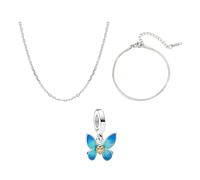 TTPSRY Collier Papillon Femme Argent Pendentif avec Cristaux Bijoux Cadeau Anniversaire Bijoux pour Femmes Fille Maman